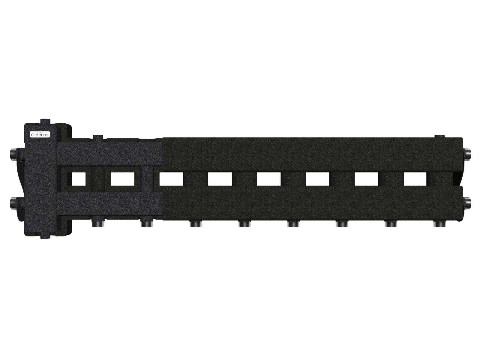 Балансировочный коллектор BM-60-5D.EPP-теплоизоляция (до 60кВт G1″ 4+1 контура G1″ 4D-кронштейны)