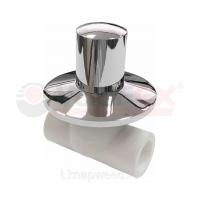 Вентиль с хромированной ручкой под штукатурку 25 (70/5) (Valfex) БЕЛЫЙ