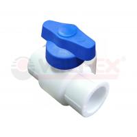 Кран шаровой 20 полупроходной с синей ручкой (100/20) (Valfex)  БЕЛЫЙ