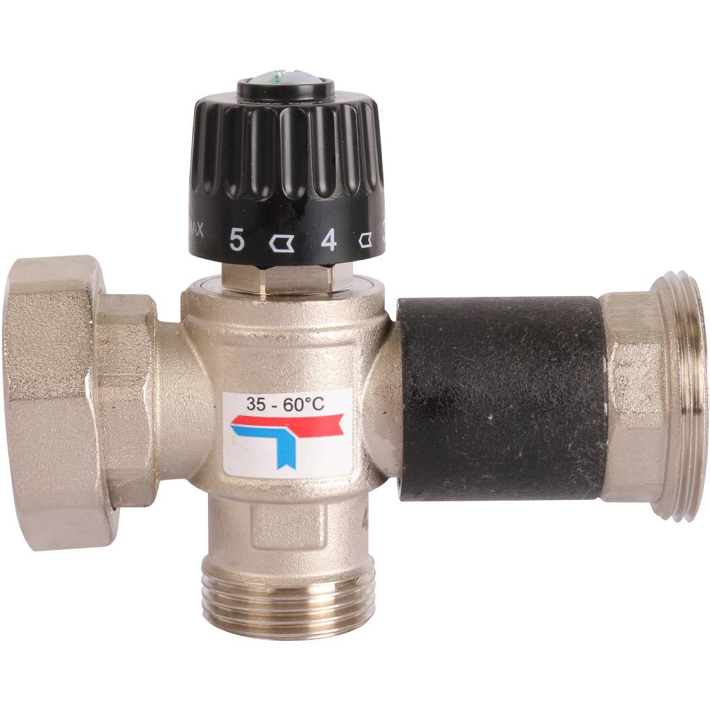 Группа насосная с термостатическим смесительным клапаном (35-60С) 1" без насоса ROMMER