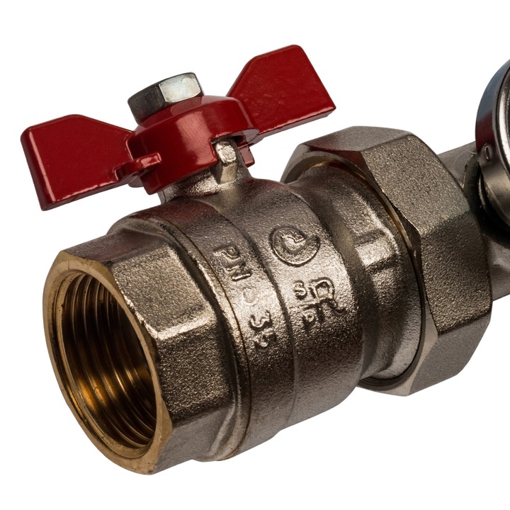 Коллектор латунь для теплого пола с расходомерами, укомплектован, 1"/3/4"x4 STOUT