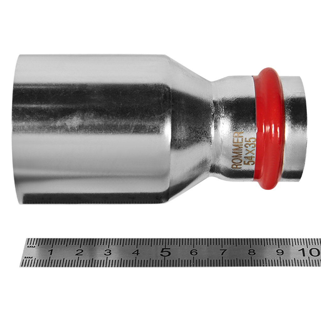 Муфта переходная ВПр-НПр 54х35 из нержавеющей стали прессовой ROMMER
