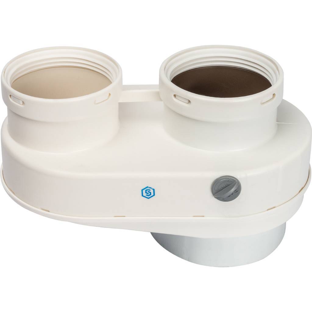 Элемент дымохода Ø80/80 адаптер для подкл. разд. труб (совместимый с Baxi) PP-Ryton STOUT