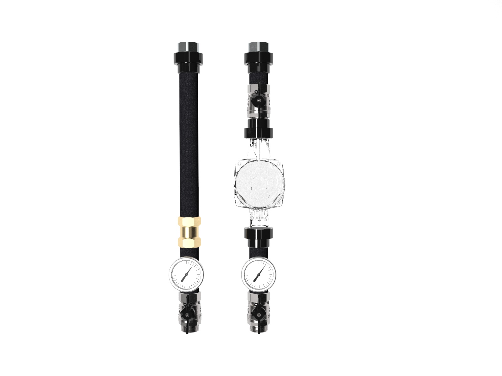 Насосная группа NG-25 (1″ 125мм прямая группа бесшумный обратный клапан)