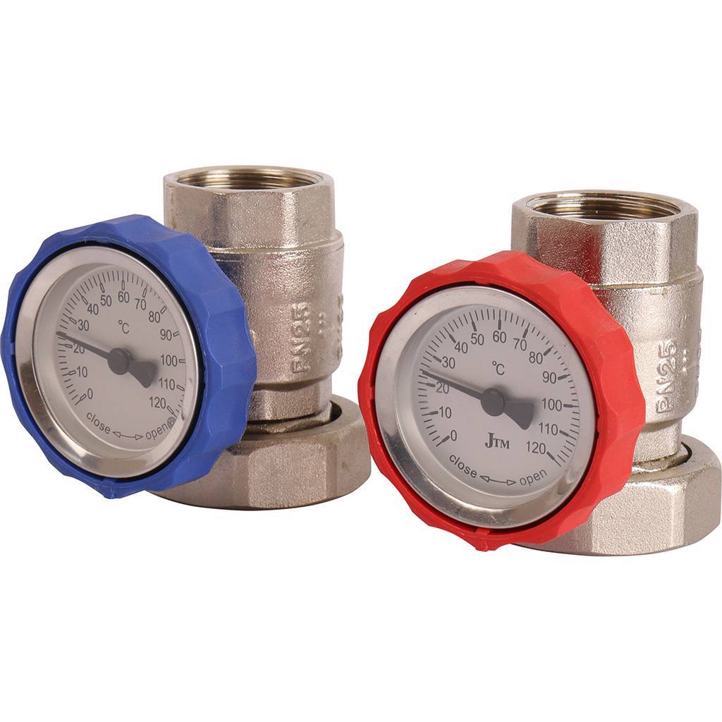 Группа насосная с термостатическим смесительным клапаном (20-40С) 1" без насоса ROMMER