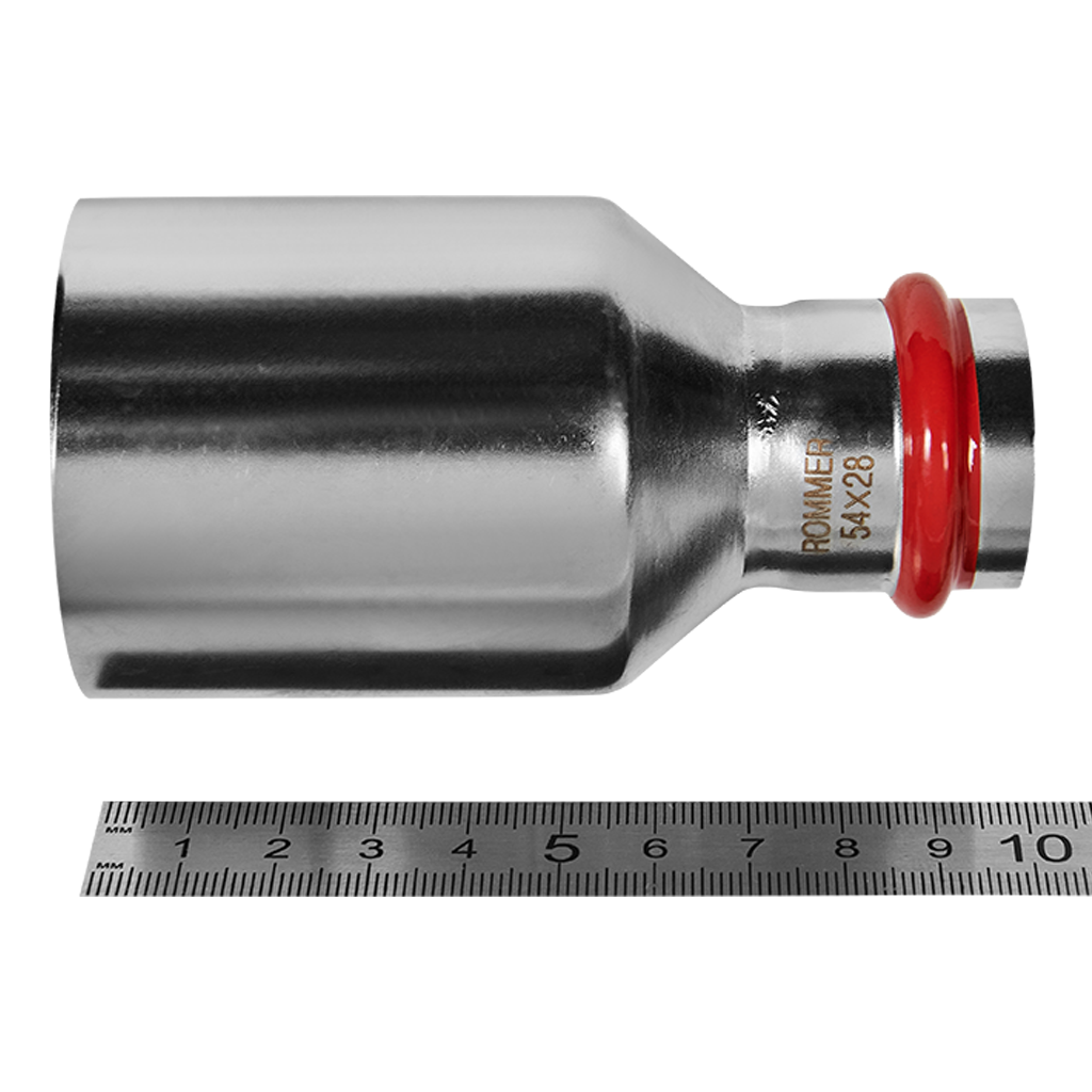 Муфта переходная ВПр-НПр 54х28 из нержавеющей стали прессовой ROMMER