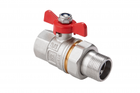 Кран-американка шаровый никелированный с бабочкой   1 1/4" MVI (3/24)