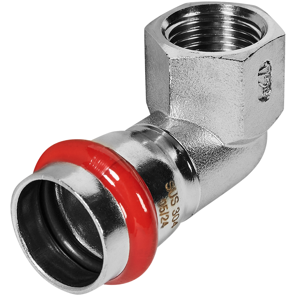 Угольник-переходник ВПр-ВР 22х1/2 из нержавеющей стали прессовой ROMMER