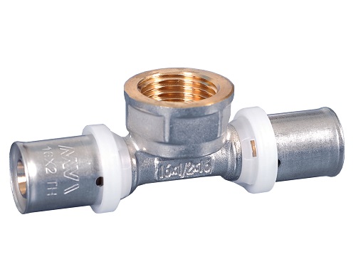 Пресс-фитинг тройник с переходом на внутреннюю резьбу 20x1/2"x20 MVI (10/100)