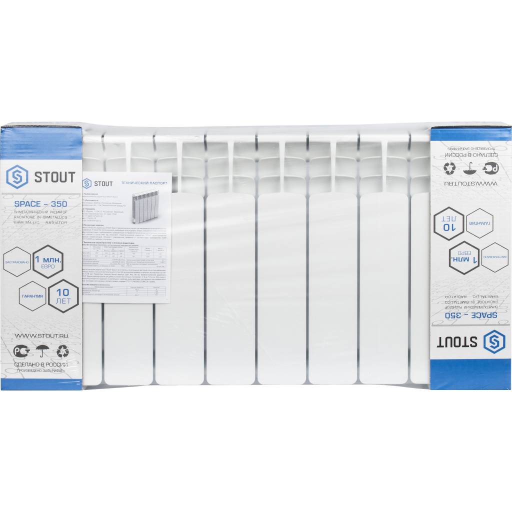 Радиатор биметаллический STOUT Space 350 8 секции
