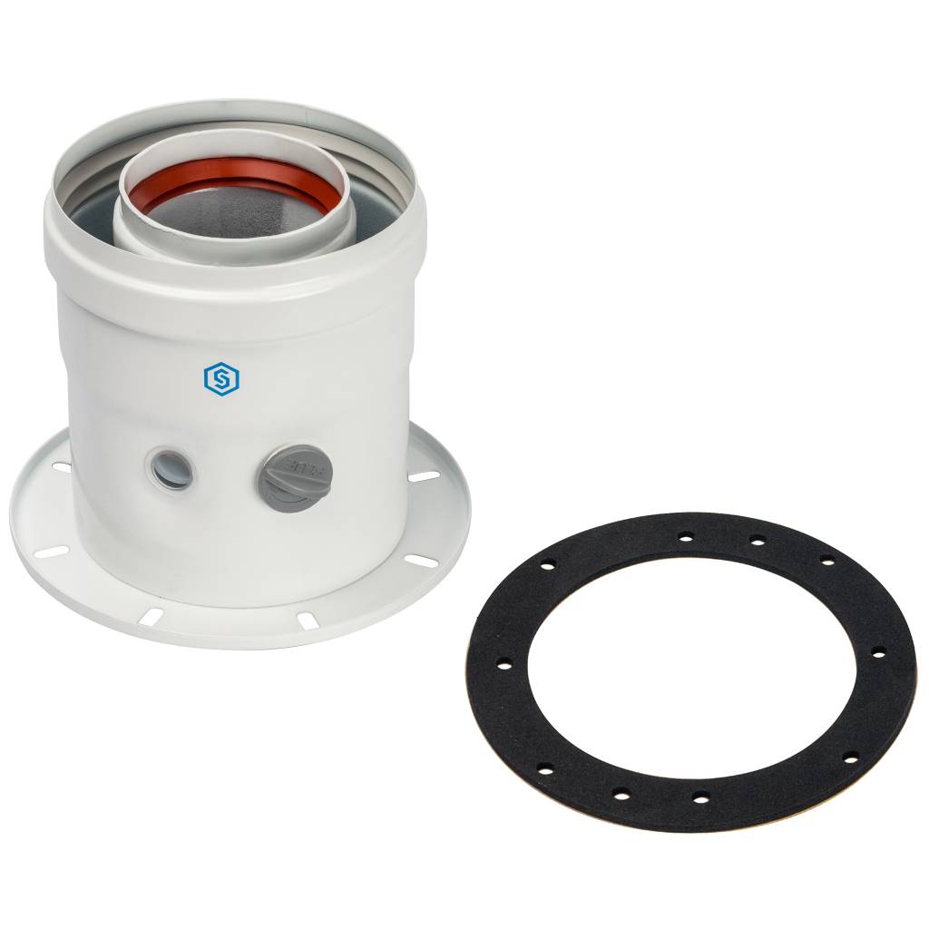 Элемент дымохода DN60/100 адаптер для котла вертикальный коаксиальный (Vaillant, Protherm)