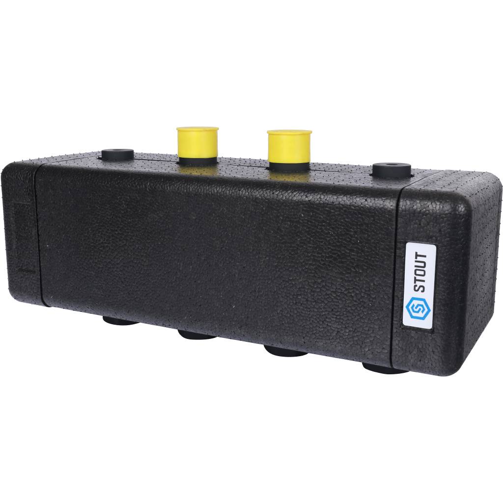 Стальной распределительный коллектор 2 отопительных контура. В теплоизоляции DN 20 