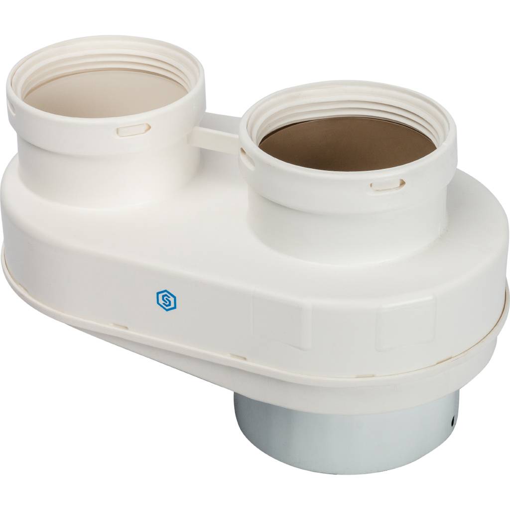 STOUT Элемент дымохода Ø80/80 адаптер для подкл. разд. труб (совместимый  Vaillant,Ptotherm New ) PP