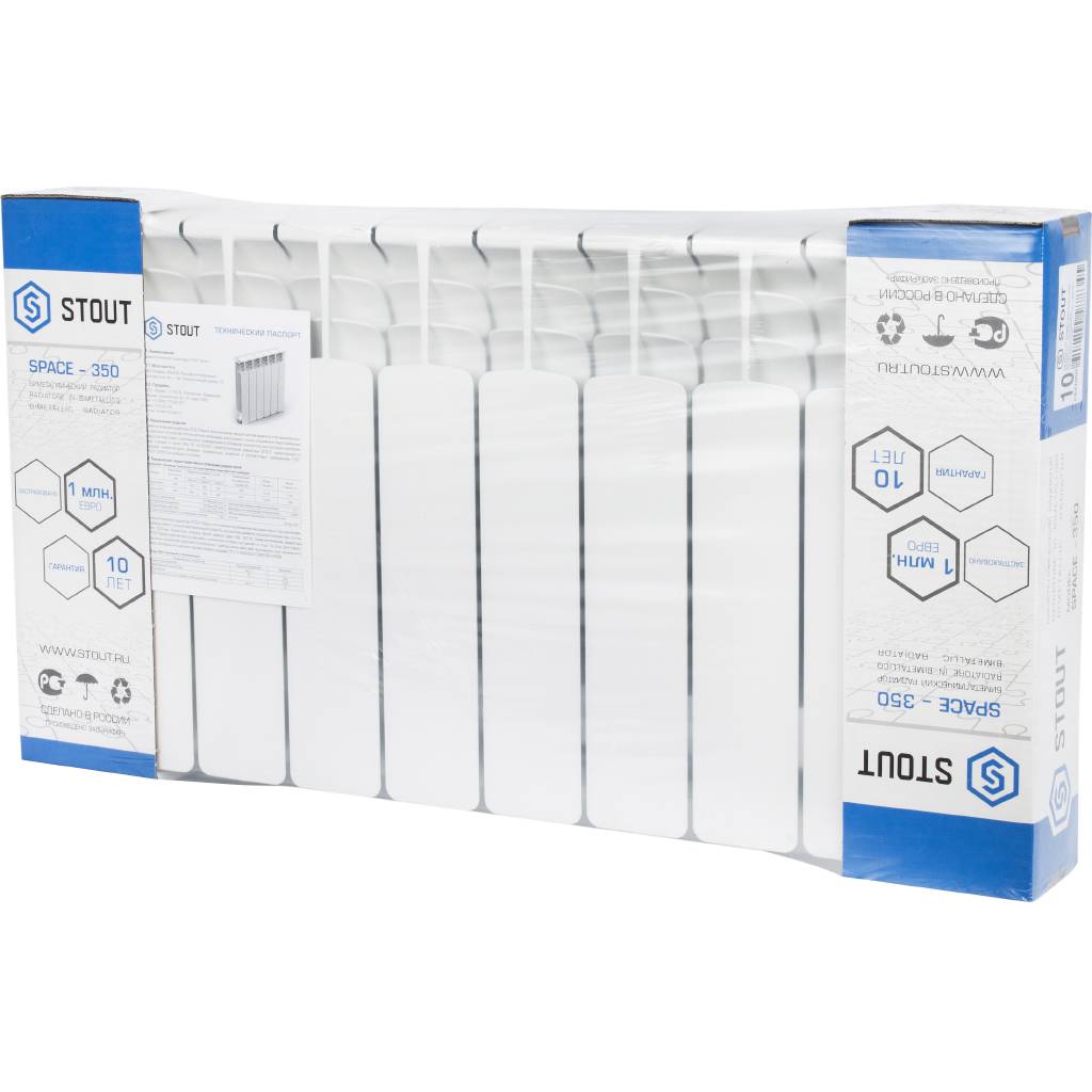 Радиатор биметаллический STOUT Space 350 8 секции