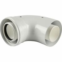 Коаксиальный отвод 90 гр. 60/100, полипропиленовый НТ Baxi