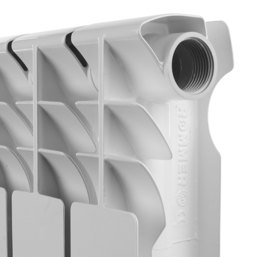 Радиатор алюминиевый ROMMER Optima 500 6 секций (RAL9016)