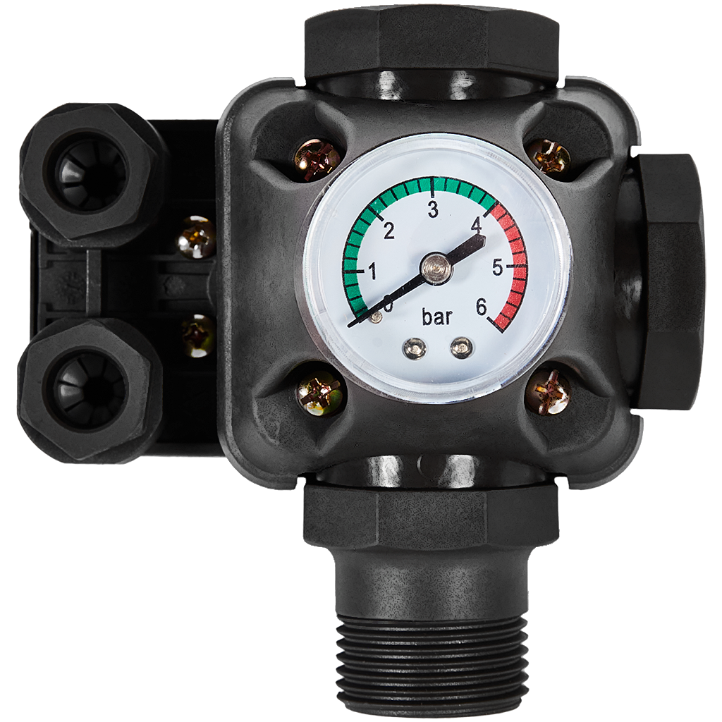 Реле давления для водоснабжения со встроенным манометром KRS-7 ROMMER