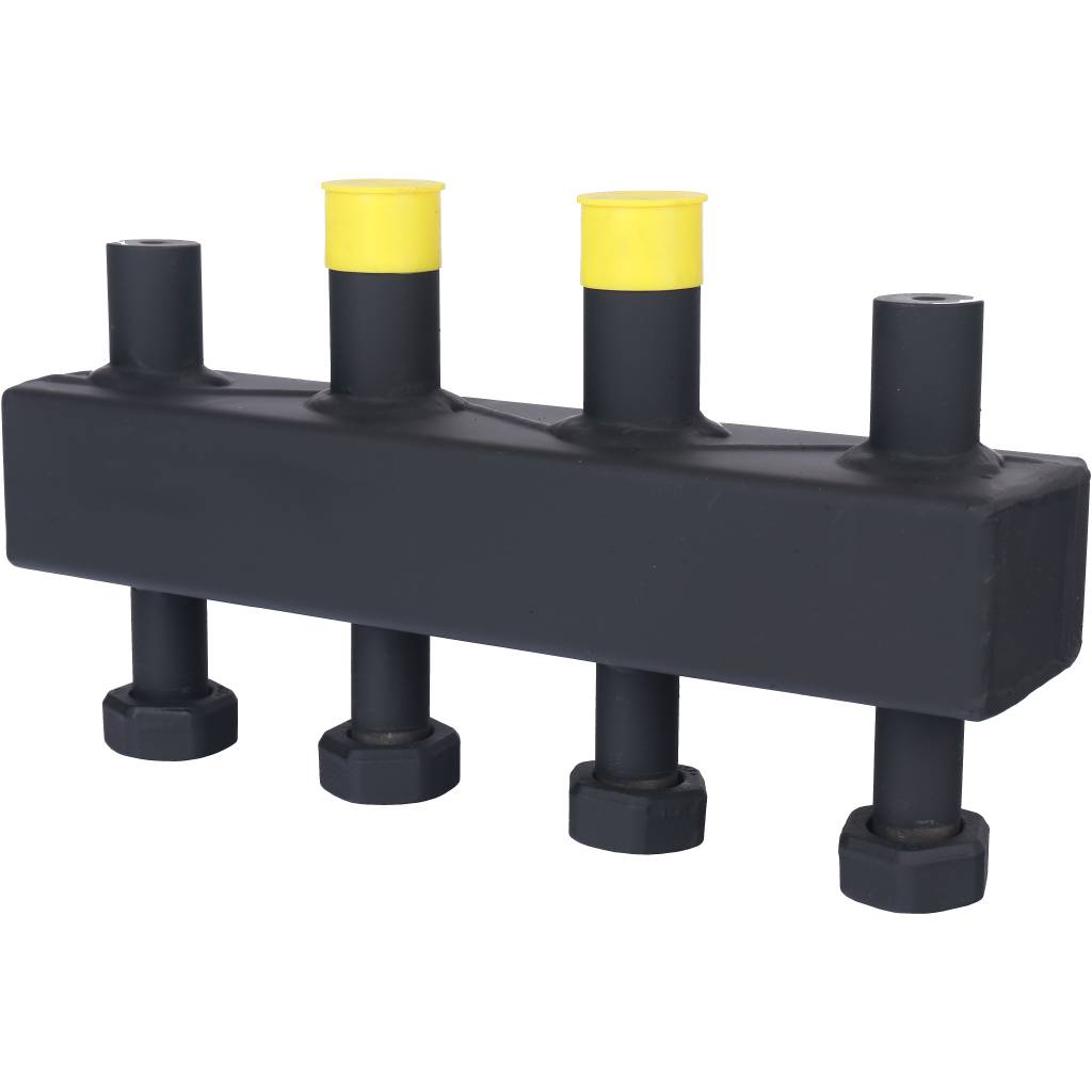 Стальной распределительный коллектор 2 отопительных контура. В теплоизоляции DN 20 