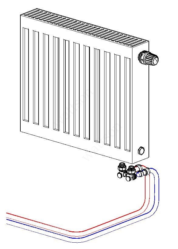 Радиатор prado universal с нижним подключением схема подключения