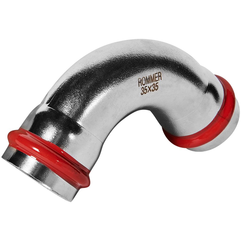 Угольник 90° ВПр-ВПр 35 из нержавеющей стали прессовой ROMMER