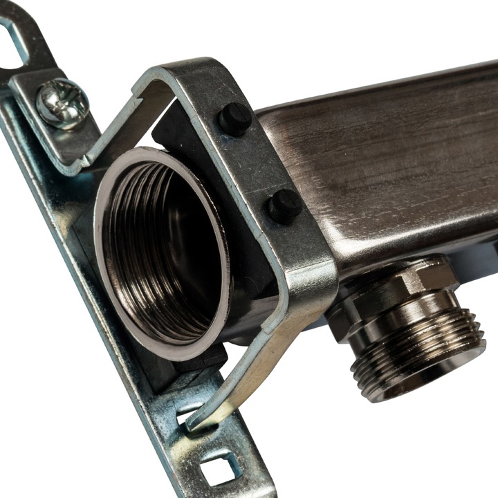 Коллектор нерж. для радиаторной разводки, 1"/3/4"x9 STOUT