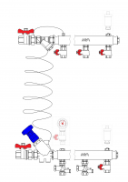 Узел коллекторный MF3: Вход- Ду25, левый; Выход- 1/2" х 6