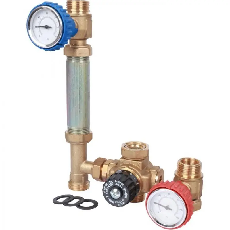 Насосная группа с термостатическим смесительным клапаном 3/4" без насоса STOUT