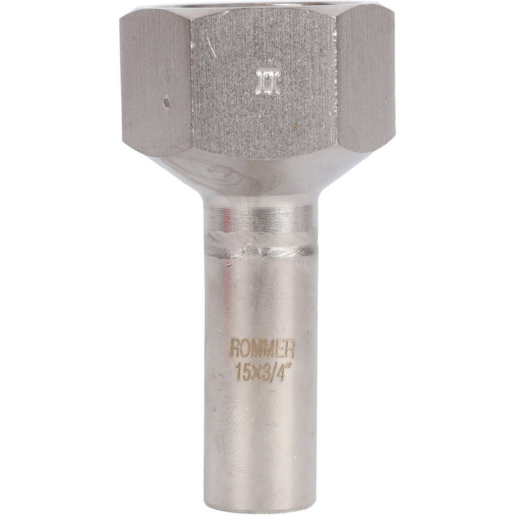Вставка переходная НПр-ВР 15х3/4 из нержавеющей стали прессовой ROMMER