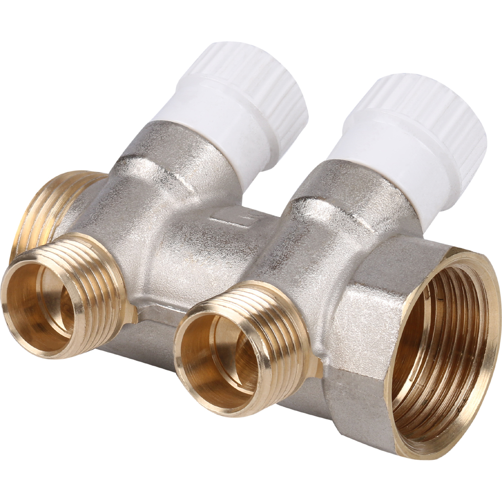 Коллектор распределительный 3/4", 2 отвода 1/2" (1/20) STOUT