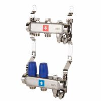 Коллектор без расходомеров, с дренажем и Маевским 1"х3/4", 2 вых. MVI