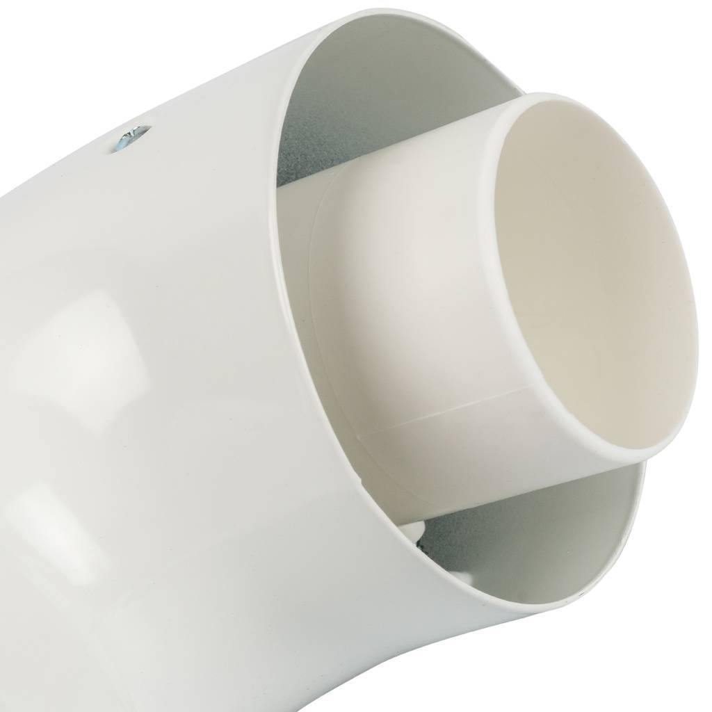 Элемент дымохода конденсац. адаптер 90° DN60/100 м/п PP-FE с хомут. (совмест. Vaillant, Ariston)