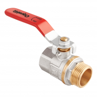 Кран шаровый никелированный с ручкой, гайка-штуцер 1 1/2" AquaHit