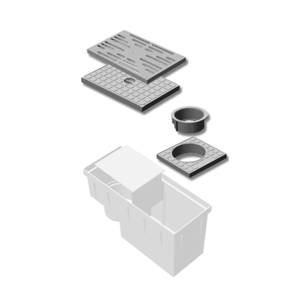 Водосток вертикальный Prof с приемной решеткой (черный), ЕВРОПЛАСТ, 6172