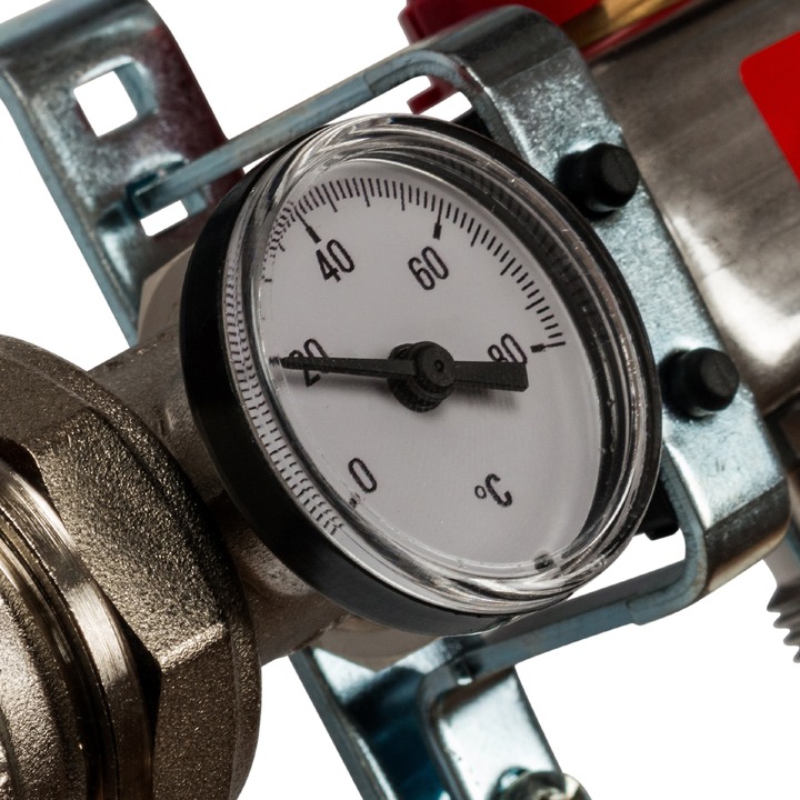 Коллектор нерж. с расходомерами, укомплектован, 1"/3/4"x2 STOUT