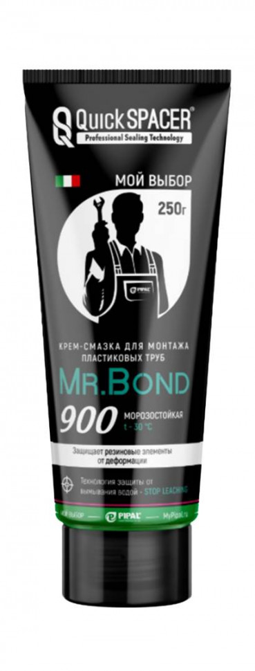 Крем-смазка для монтажа пласт. труб Pipal QuickSPACER® Mr.Bond 900 250гр 