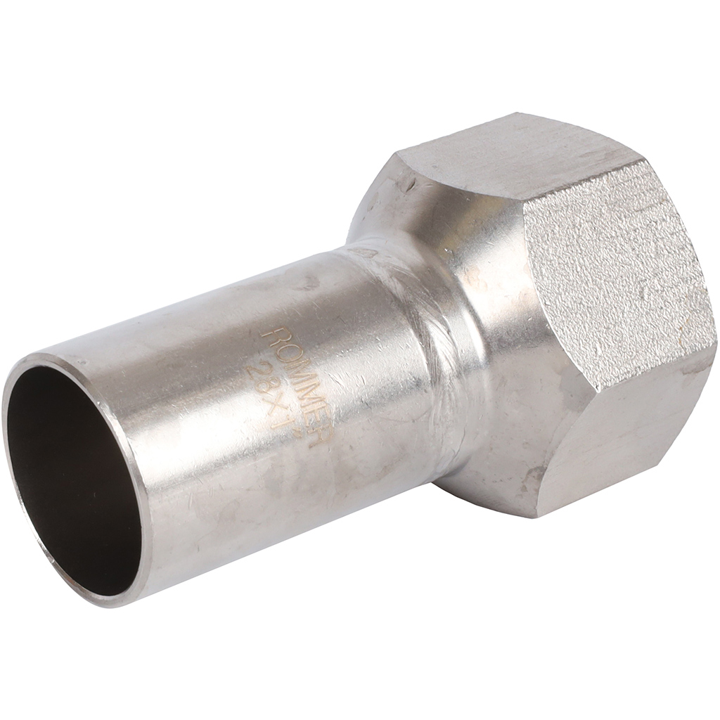 Вставка переходная НПр-ВР 28х1 из нержавеющей стали прессовой ROMMER