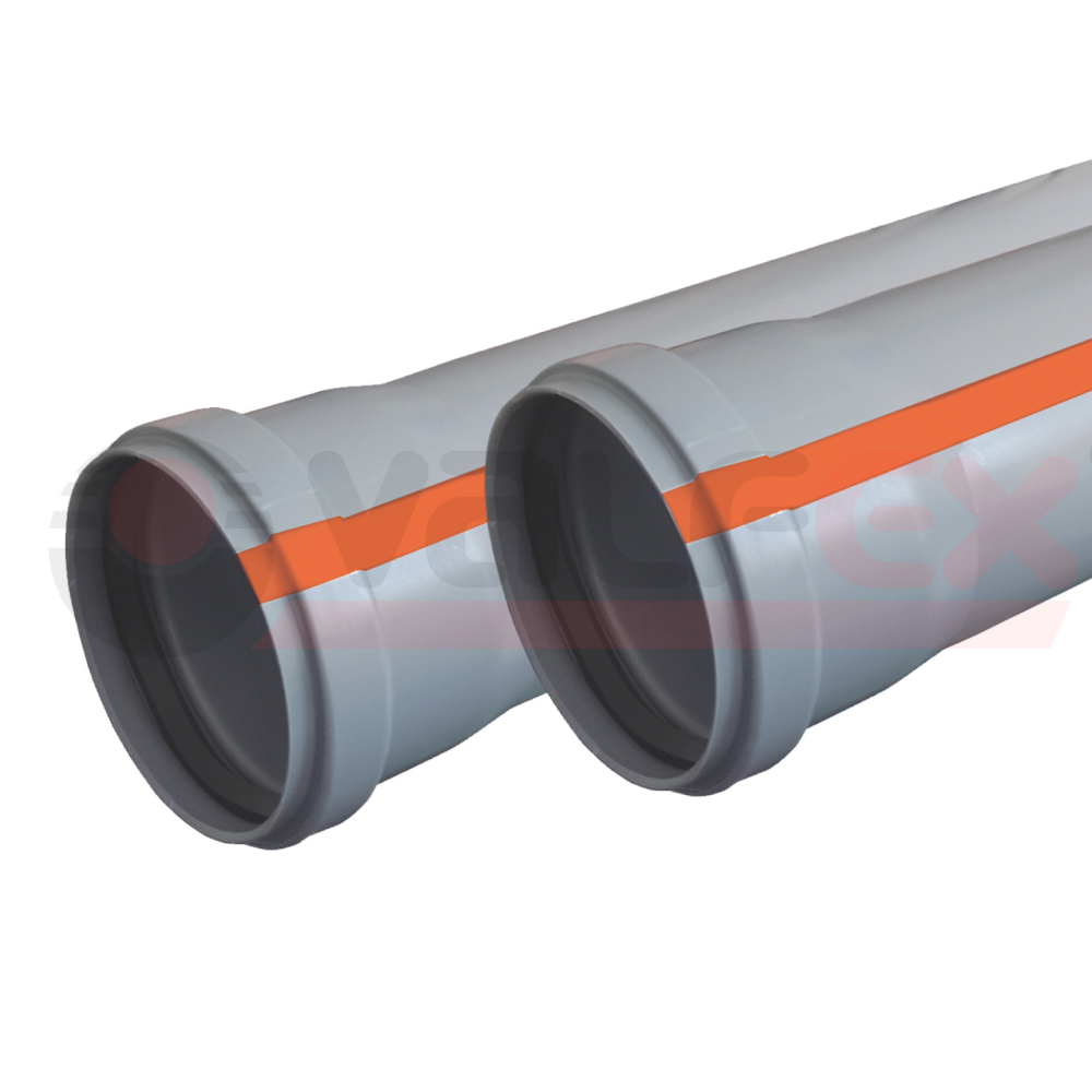 Труба OPTIMA ф110 с раструбом L=1.5 м, вн.канализ.толщ.ст.2.2 (10) VALFEX