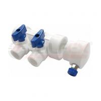 Коллектор PPR с отсечными синими кранами и воздухоотводчиком 40х20 2 выхода (70/1) (Valfex) БЕЛЫЙ