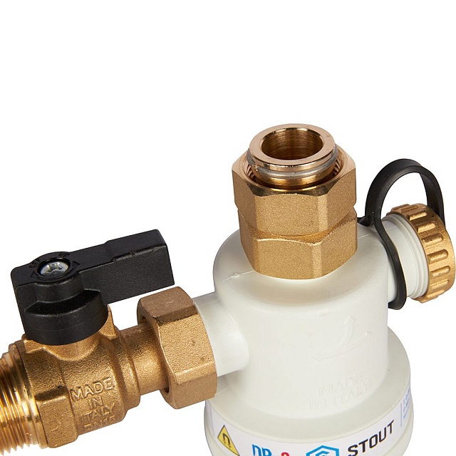 Фильтр-шламоотделитель с магнитом для настенных котлов 3/4" НР-3/4" НГ-3/4" НР STOUT