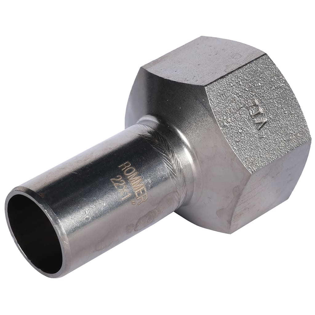 Вставка переходная НПр-ВР 22х1 из нержавеющей стали прессовой ROMMER