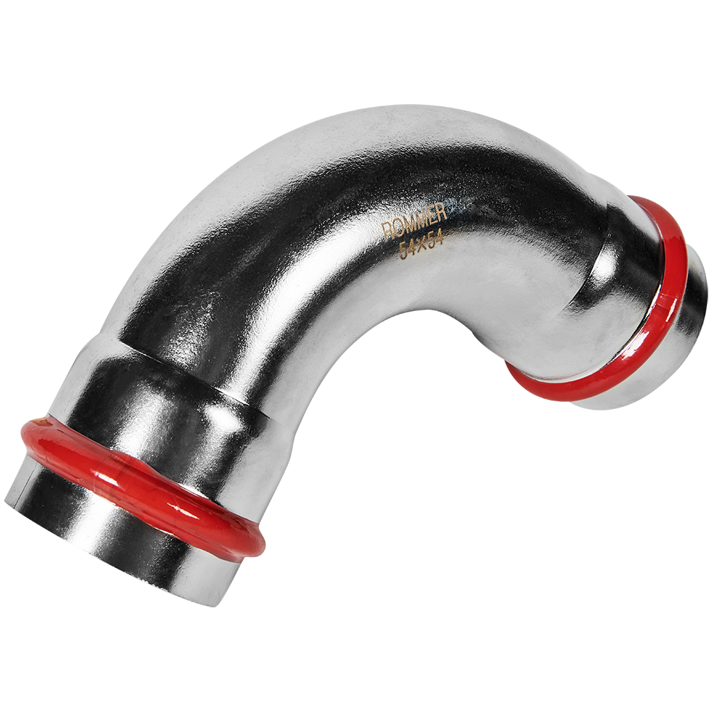 Угольник 90° ВПр-ВПр 54 из нержавеющей стали прессовой ROMMER