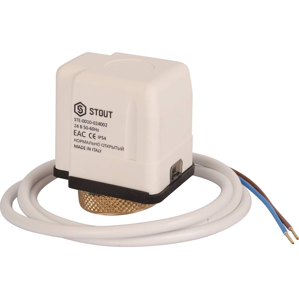 Электротермический компактный сервопривод, нормально закрытый, 24 В STOUT 