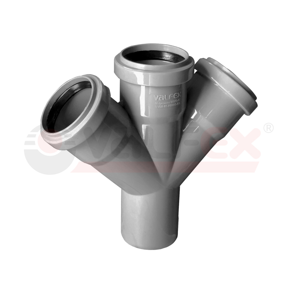Крестовина  50/50/50х45° вн.канализ. (100) VALFEX