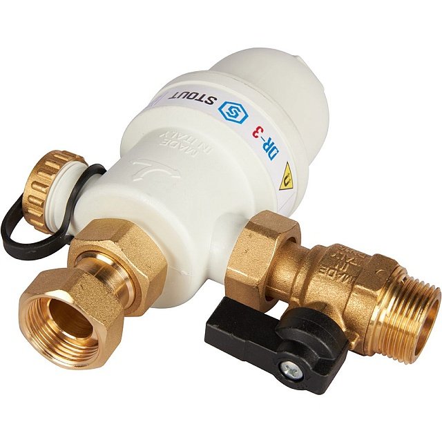 Фильтр-шламоотделитель с магнитом для настенных котлов 3/4" НР-3/4" НГ-3/4" НР STOUT