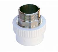 Муфта переходная с наружной резьбой  75 x 2 1/2" под ключ (6/1) (Valfex) БЕЛАЯ