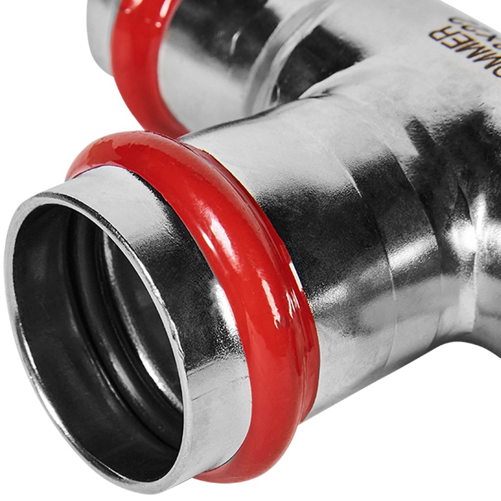 Тройник переходной ВПр 28х28х22 из нержавеющей стали прессовой ROMMER