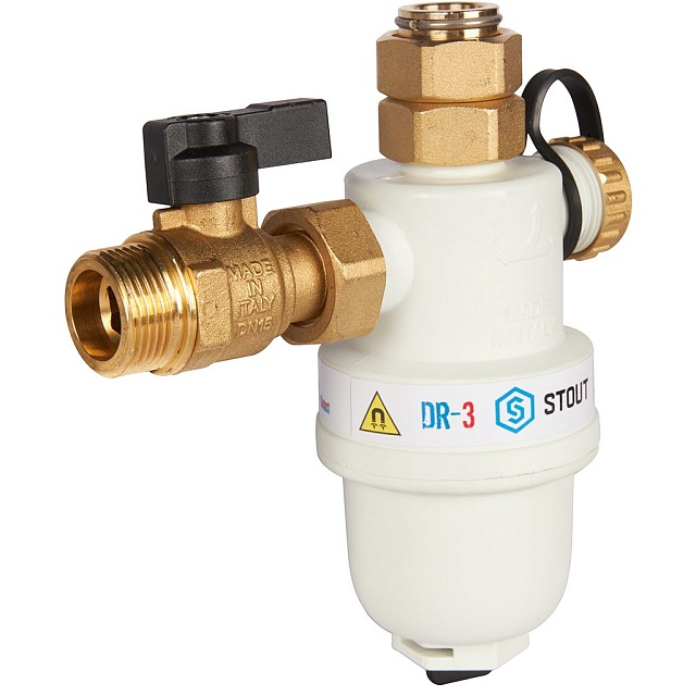 Фильтр-шламоотделитель с магнитом для настенных котлов 3/4" НР-3/4" НГ-3/4" НР STOUT