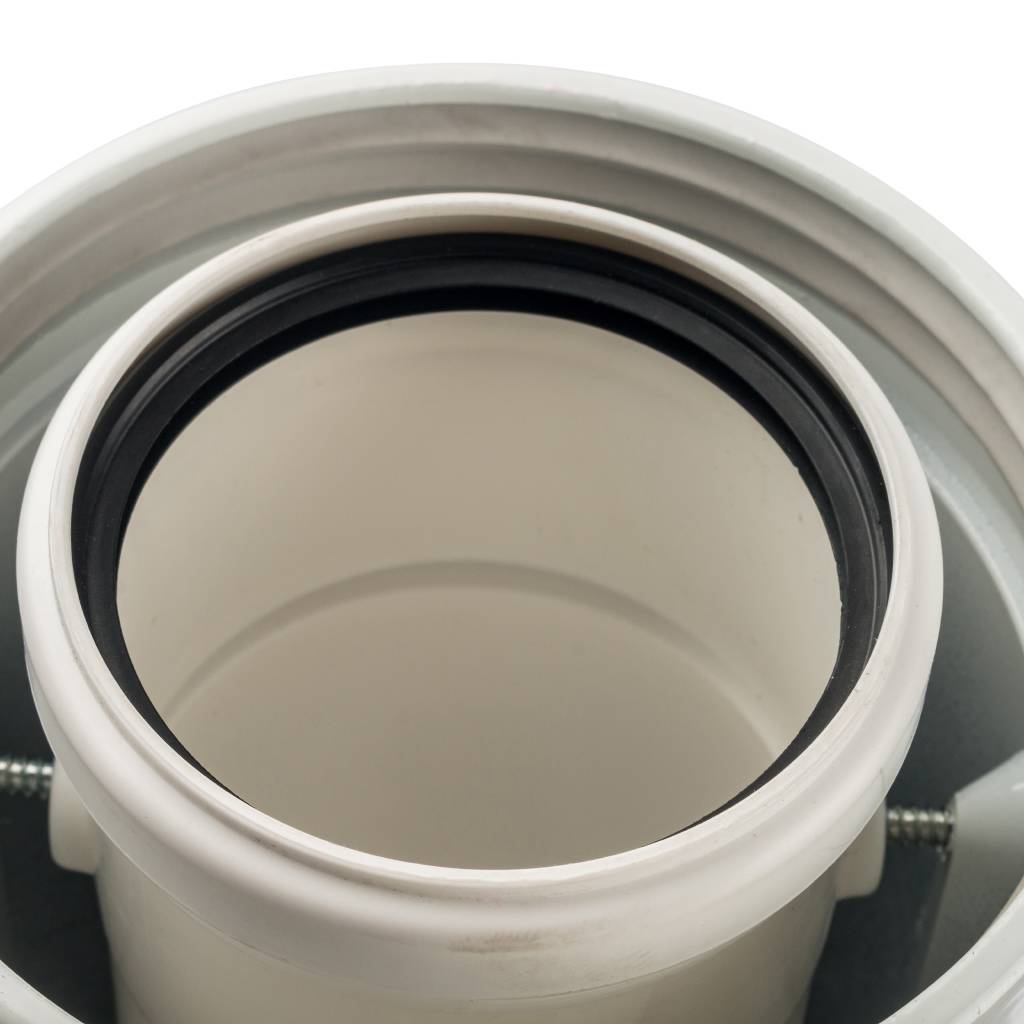 Элемент дымохода конденсац. адаптер 90° DN60/100 м/п PP-AL с фланцем (совместим. с Bosch)