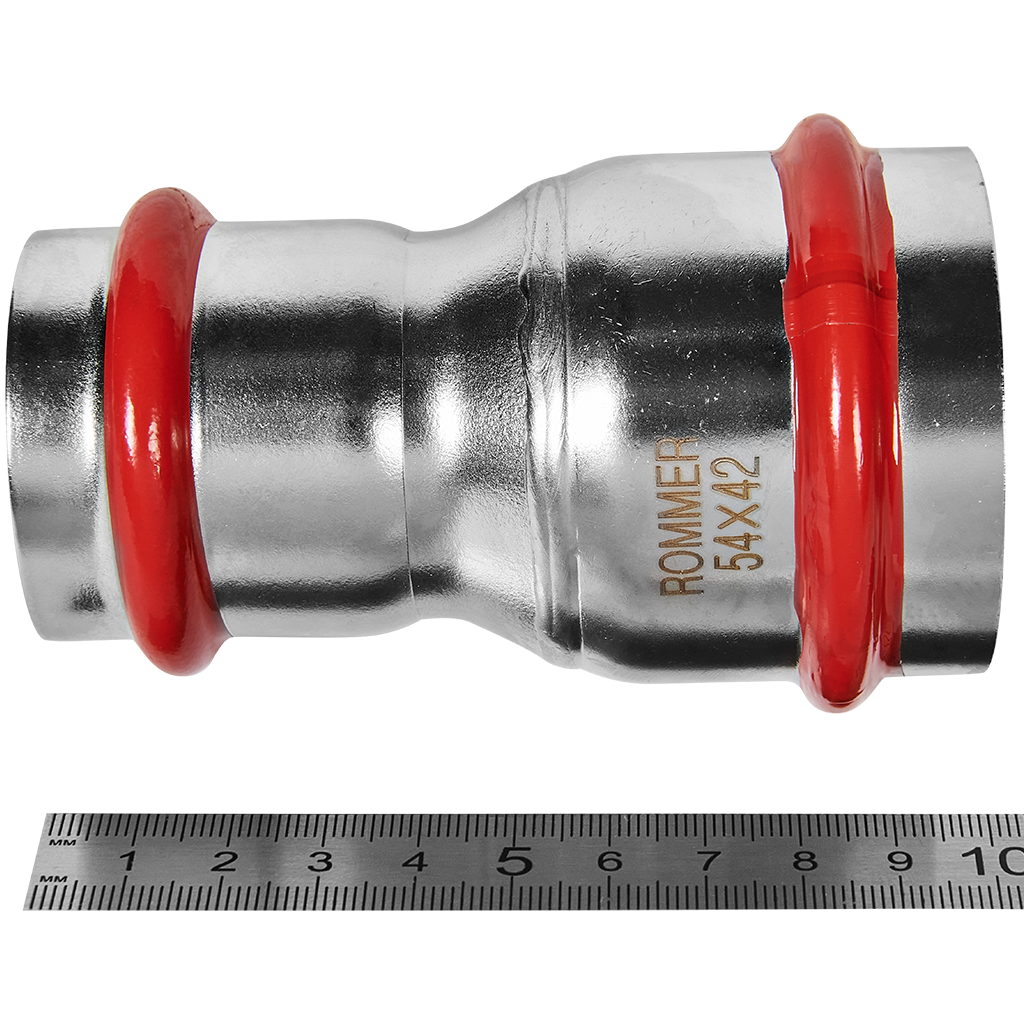 Муфта переходная ВПр 54х42 из нержавеющей стали прессовой ROMMER