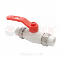 Кран шаровой 20 полнопроходной с двойным разъемным соединением (70/10) (Valfex) БЕЛЫЙ